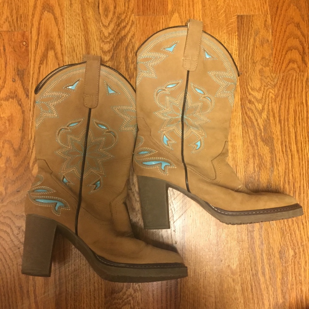 Tan cowboy boots